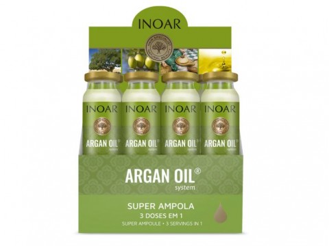 INOAR Argan Oil Ampola - plaukų ampulės su argano aliejumi 12x45 ml